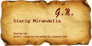 Gierig Mirandella névjegykártya